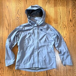 Nike Team US Soccer USWNT Rain Jacket Hooded Gray Size Womens L Taped Seams